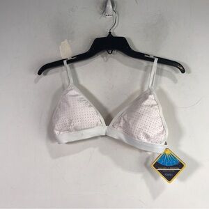 Fabletics Valentina Silky Soft Bikini Swim Top, Women's Size M 6-8 - White/Nude